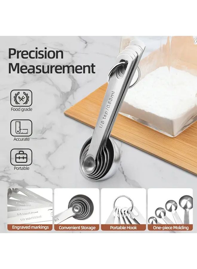 6 Piece Stainless Steel Measuring Spoons Set Metric And Imperial Units - Image 5